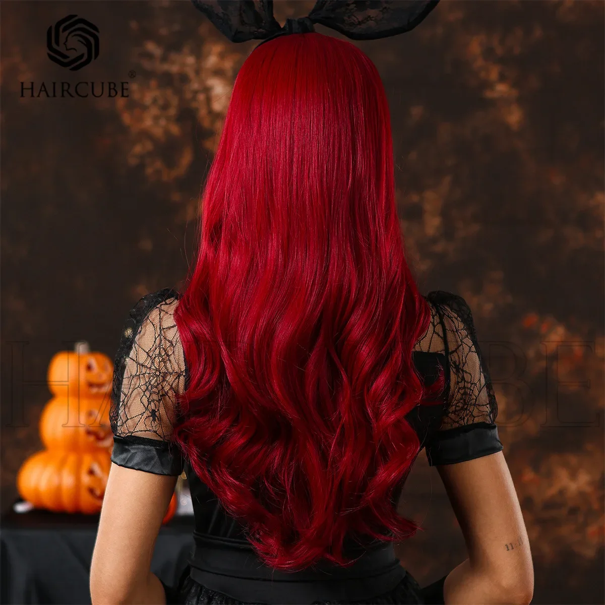 Neptune vermelho longo cabelo encaracolado peruca para mulheres, senhoras cosplay traje, festa de Halloween, evento, novo