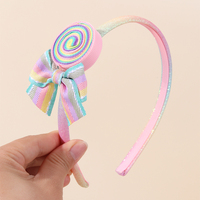 Trendy Lollipop Headband For Girls Kids Rainbow Sweet Cute Candy Sparkly Hairband Headbands Children School Hair Accessories