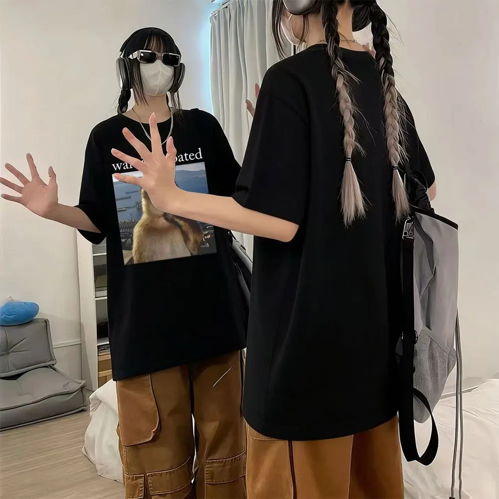 

Wait I'm Goated Funny Thinking Monkey Meme T-shirt Men Women Casual Humor T-shirts Male Vintage Oversized Pure Cotton T Shirts