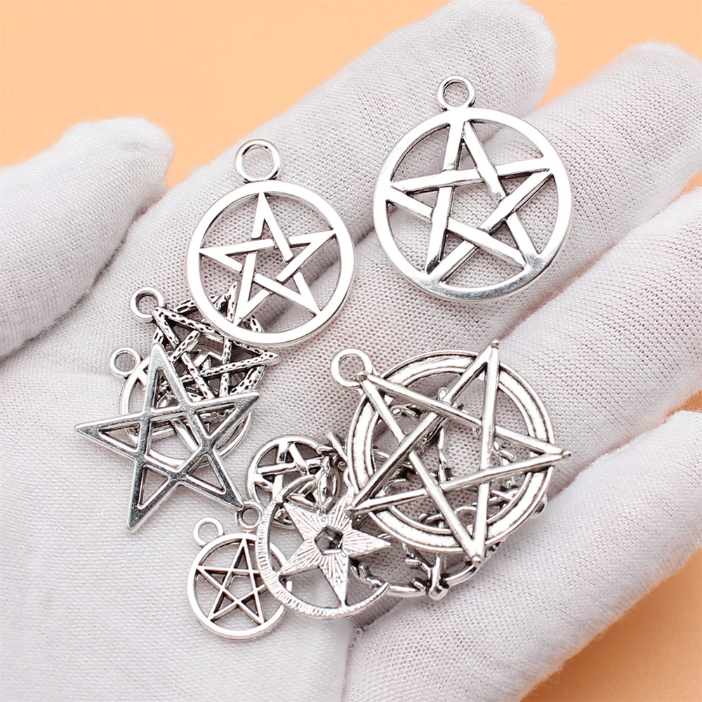 10pcs/set Pentagram Charms For Jewelry Making Pendant Diy Crafts Accessories L10279