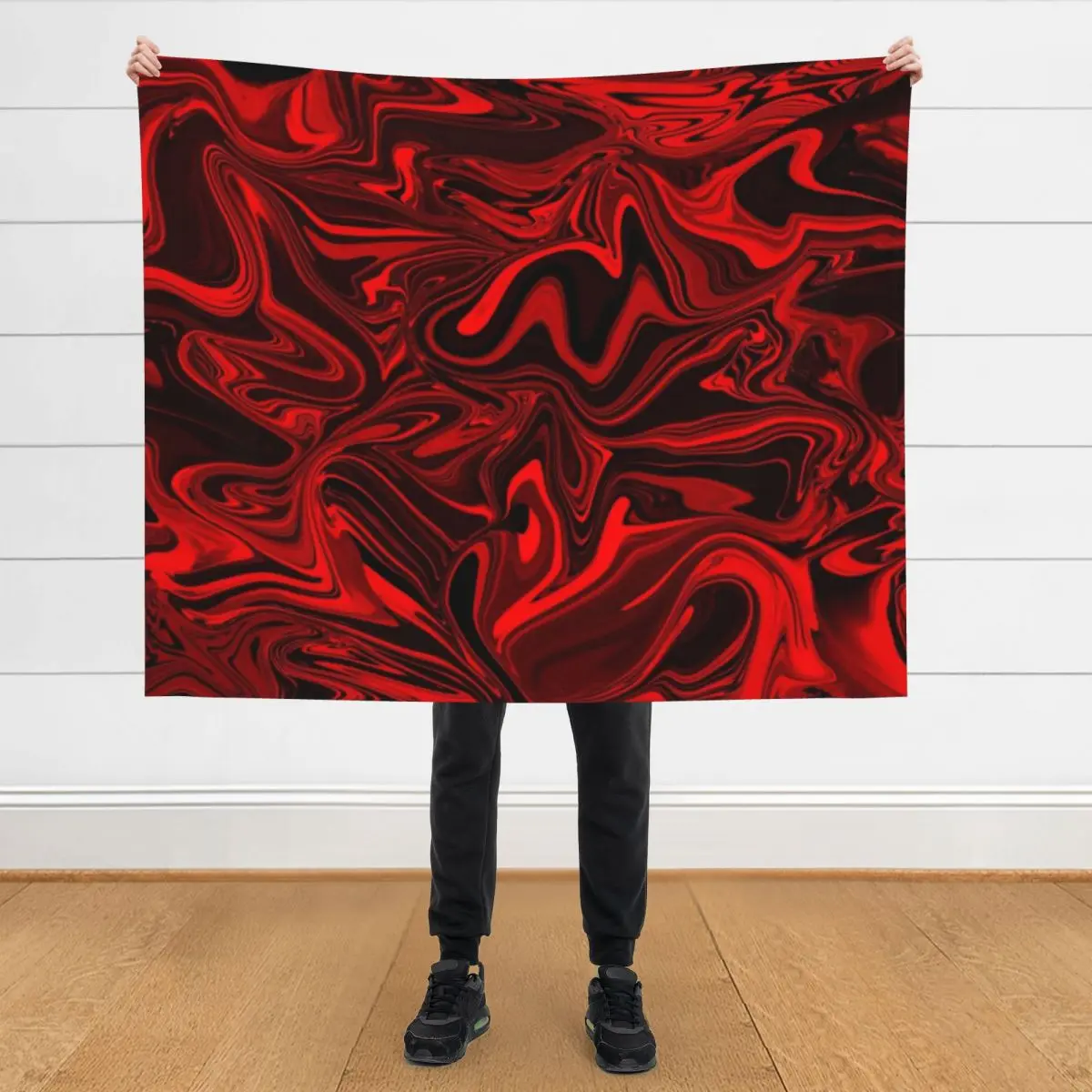 

Scary Red Swirl Throw Blanket Warm Bed linens Plaid Blankets