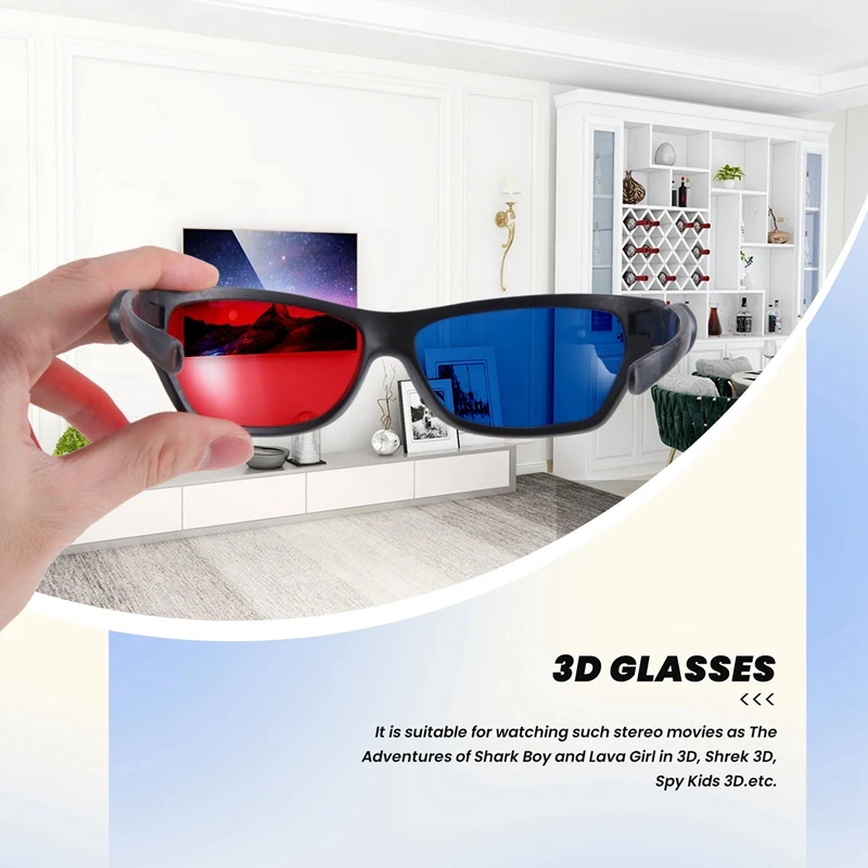 Red-blue / Cyan Anaglyph Simple style 3D Glasses 3D movie game (Extra Upgrade Style) ZZM