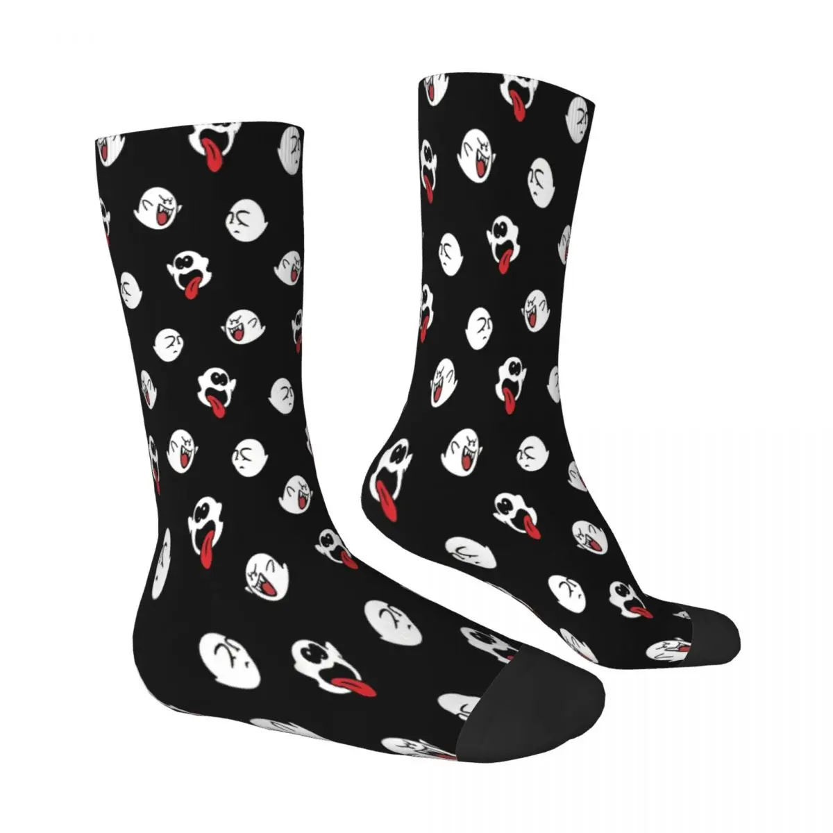 Boo Expression Pattern Ghost Socks Male Mens Women Summer Stockings Polyester