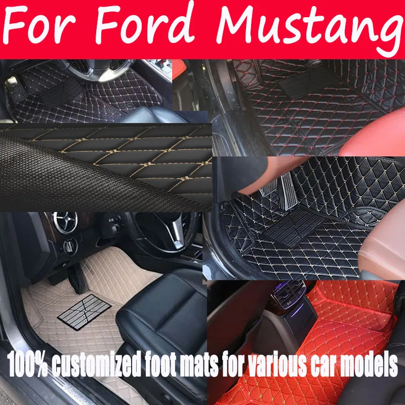 

Автомобильные коврики в багажник для Ford Mustang 2015-2022 16 17 18 19 20 21 Пользовательские подушечки для ног автомобильный ковер чехол аксессуары для интерьера