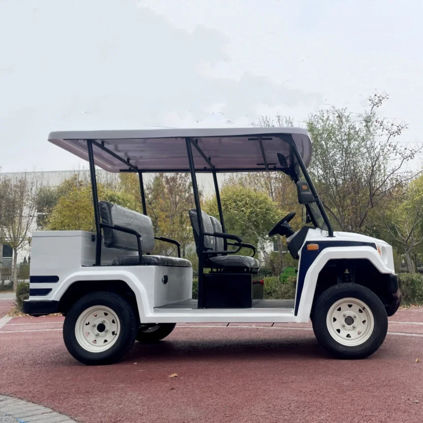 2024 New All Terrain Off-Road Electric Golf Cart With Folding Windshield 12-Inch Off-Road Tires Cargo Cart Sightseeing Golf Cart