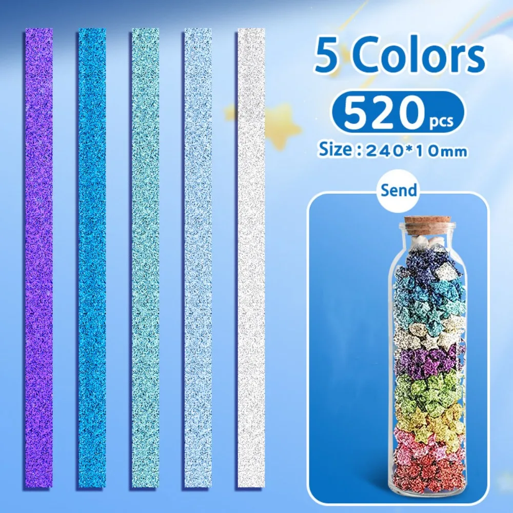 

Glass Bottle Glitter Origami Stars Paper Strips String Lights Paper Star Lucky Star Paper Folding Strips Hand Arts