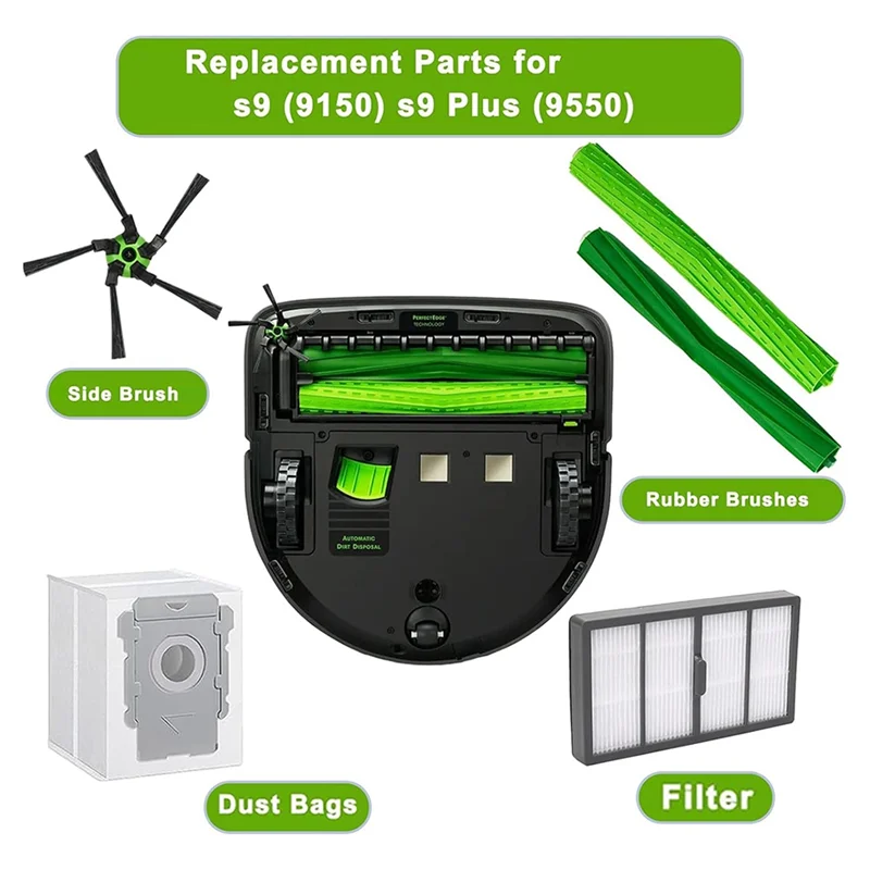 ABBP-para Irobot Roomba S9 9150 S9 + Plus filtro Hepa bolsa de polvo Robot repuestos de aspiradora