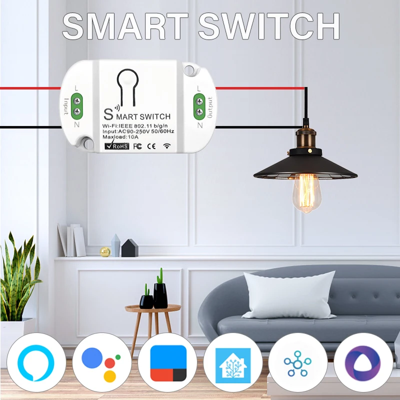 CORUI EWeLink Smart Switch Module Mini WiFi + Bluetooth + 2.4G Remote Control Work With Alexa Alice Google Home Smart Home Life