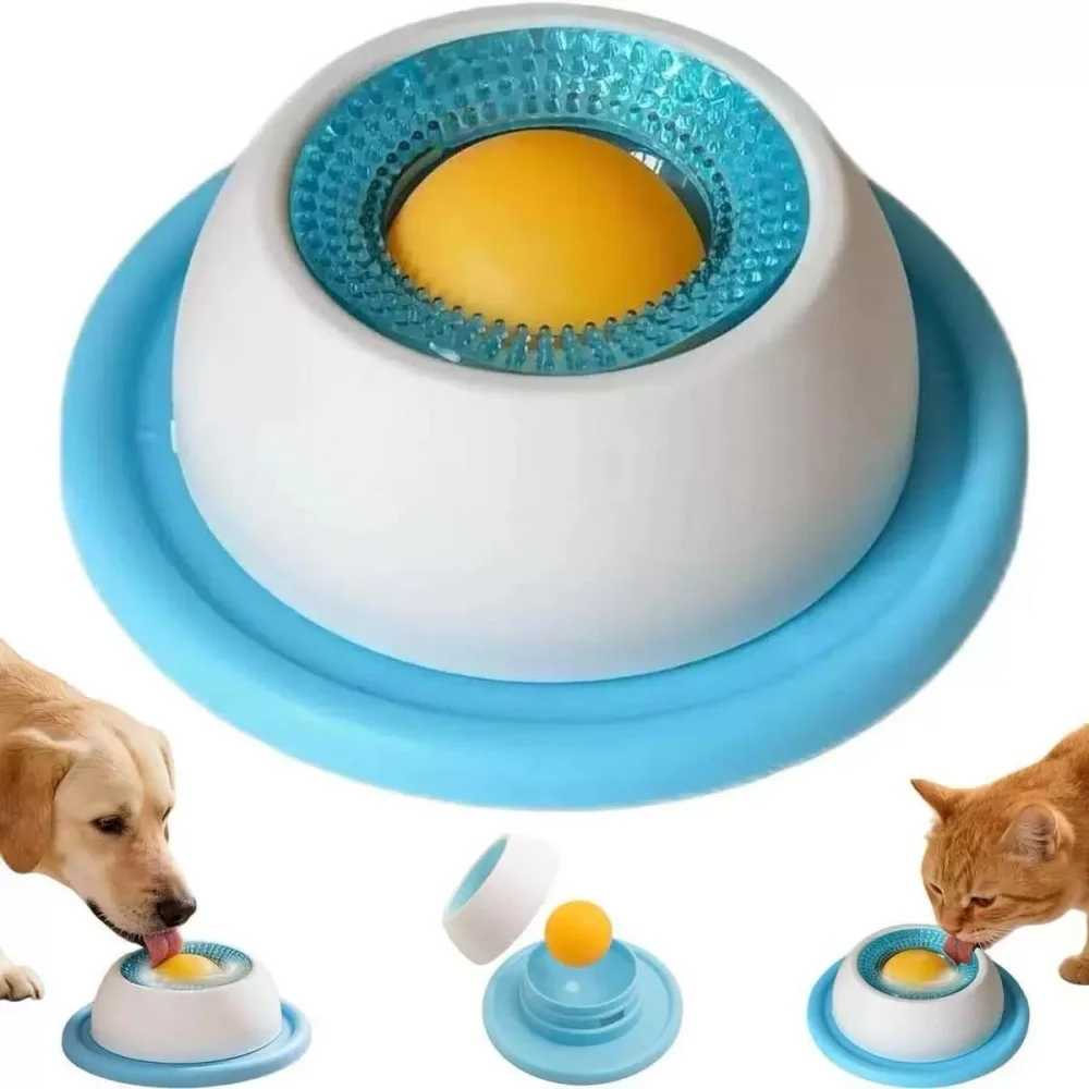Prato Lambrível para Pets: Petiscos Úmidos, Iogurte e Lanches para Consumo Lento de Alimentos e Energia, Adequado para Cães e Gatos.