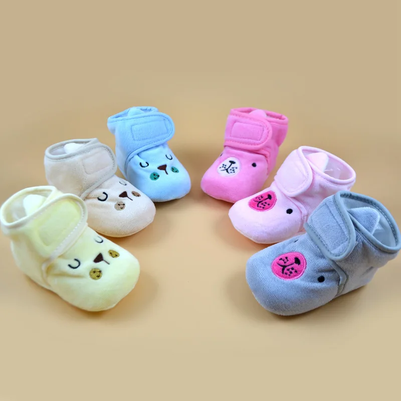 Newborn Baby Socks Shoes Boy Girl Star Toddler First Walkers Booties Cotton Comfort Soft Anti-slip Warm Infant Crib Shoes