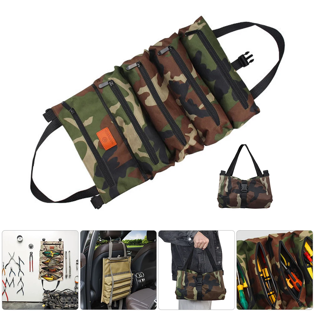 Multi-Purpose Tool Bag Multi Pocket Hardware Tools Pouch Tool Organizer Carrier Bag Roll Up Tool Bag for Mechanic/Electrician