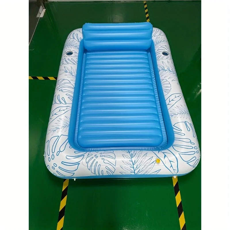 New manufacturer spot PVC inflatable single floating row maple leaf recliner foldable water-spraying maple leaf floating bed
