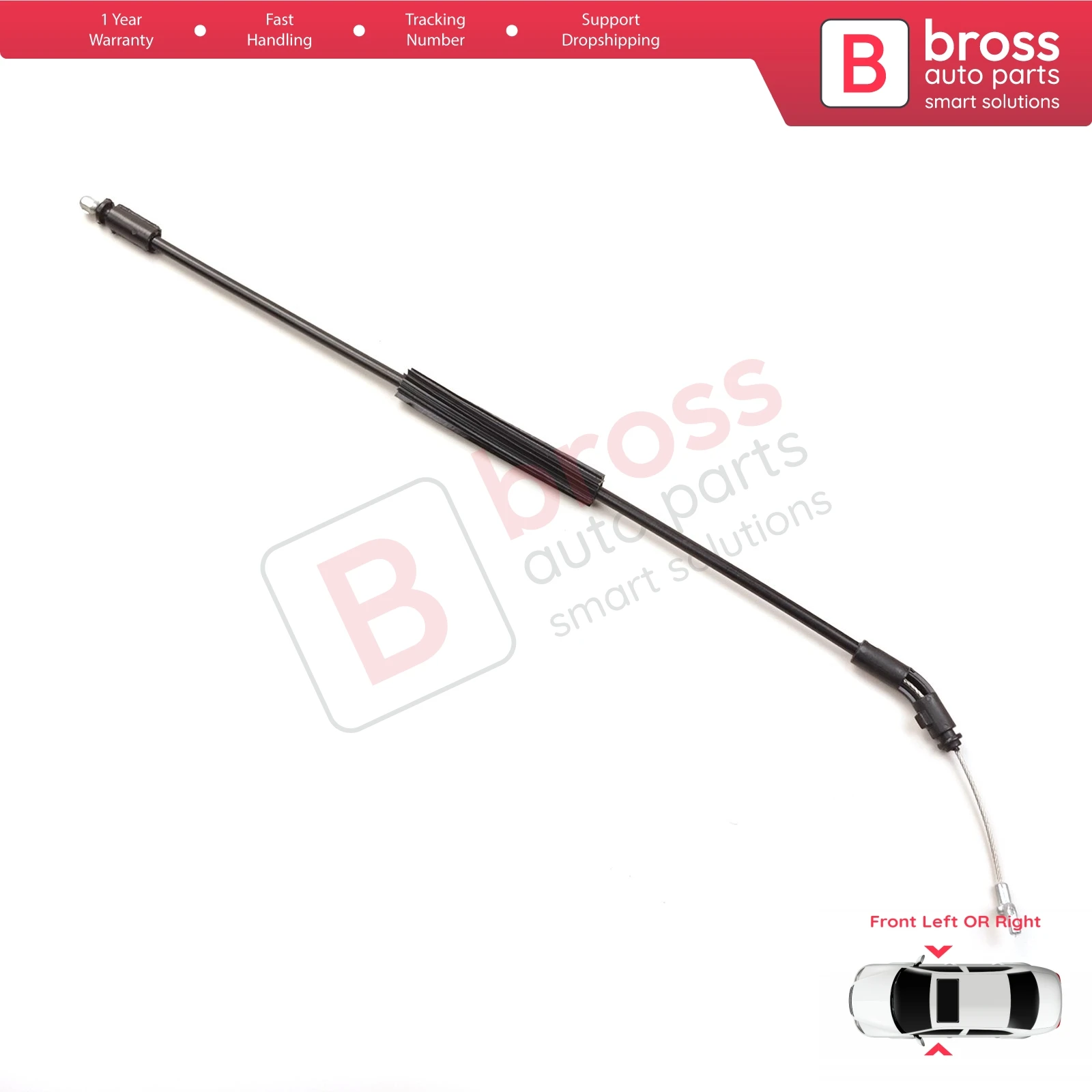 Bross Auto Parts BDP925 Outer Door Handle Release Lock Latch Bowden Cable Front Door for Renault Fluence. Cable Lenght: 420 mm