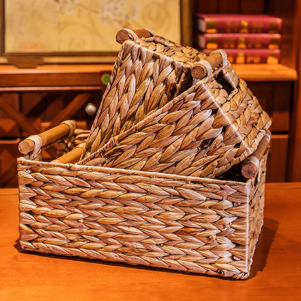 

Rattan Storage Basket H woven Decorative Woven Baskets Vintage Bedroom Hotel Natural Appearance Flat Base Stable
