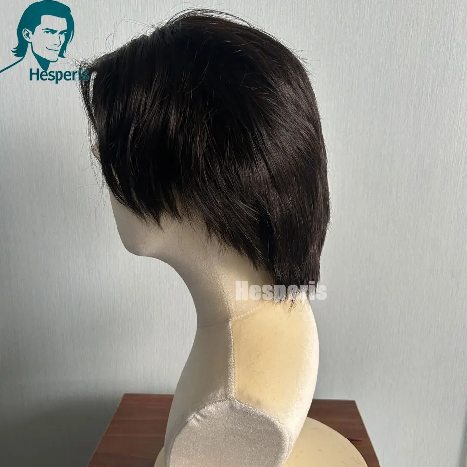 Hesperis قبل تصفيف شعر مستعار للرجال قص الشعر شعر مستعار دانتيل كامل للرجال شعر بشري بديل الباروكات جاهز لارتداء قطعة شعر طبيعية ريمي