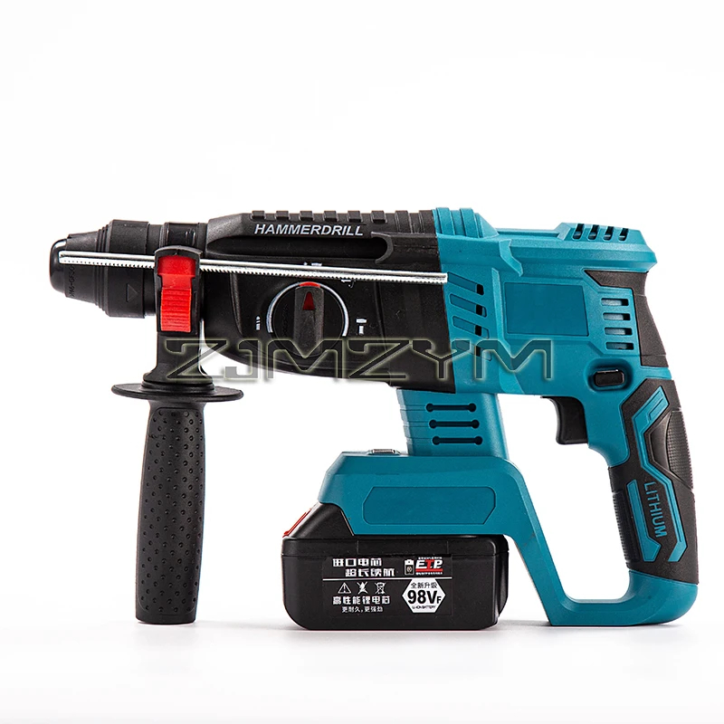 Electric Brushless Cordless Rotary Hammer Drill Rechargeable Electric Hammer Multi-function and High-power Impact Drill