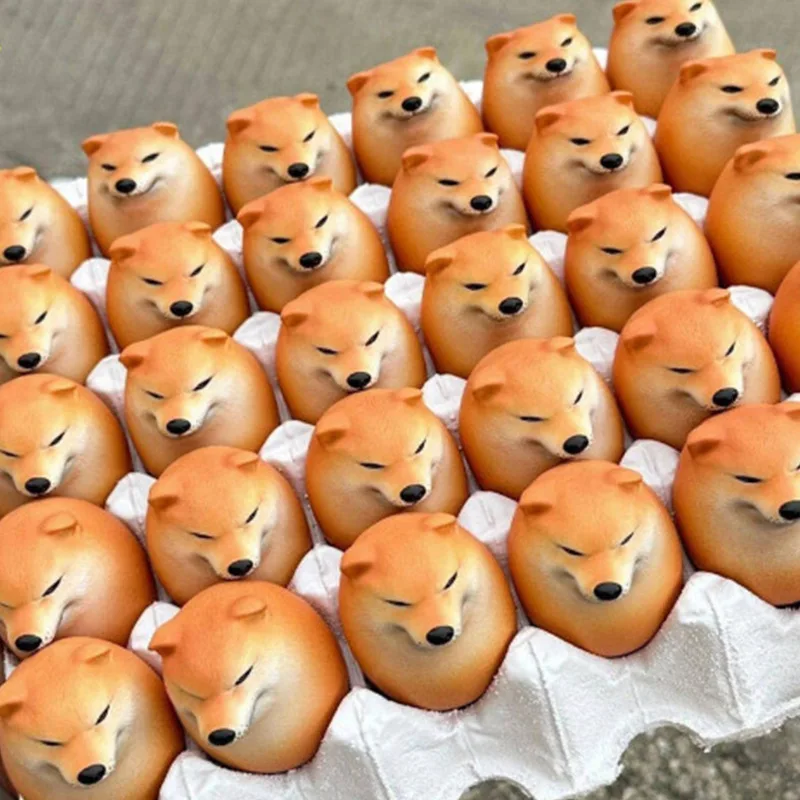 New Hilarious PU Press Slow Rebound Decompression Toy Shiba Inu Dog Egg Funny Desktop Ornaments Interesting Easter Egg Kids Gift