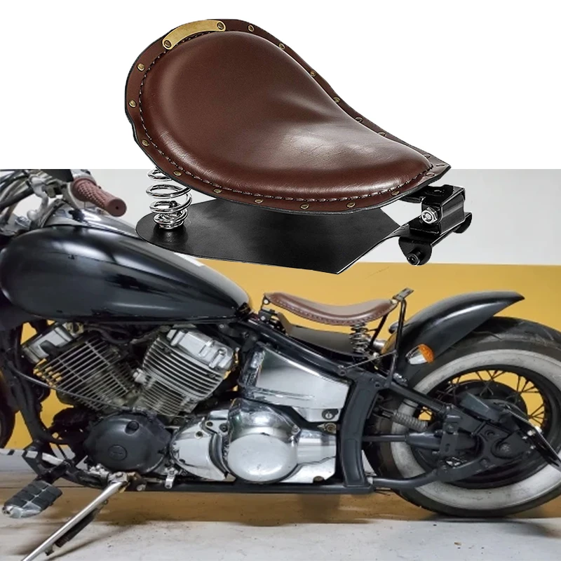 العالمي موتو بوبر دراجة نارية مقعد منفرد المروحية السرج خمر وسادة أجزاء ل هارلي ديفيدسون الحديد 883 سبورتستر سوفتيل #1
