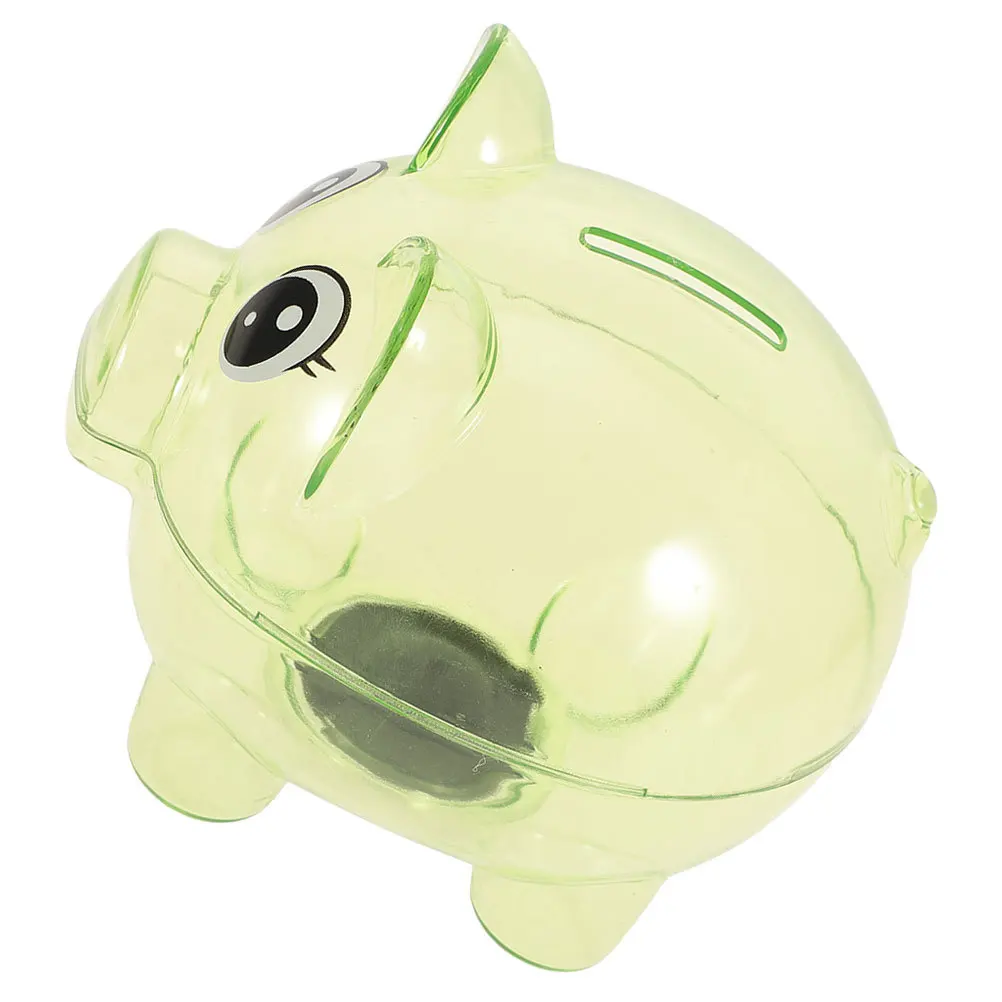 어린이용 플라스틱 투명 돼지 저금통 돼지 모양 동전 보관함 창의적인 돈 저축 장식용 저금통 플라스틱 돼지 저금통