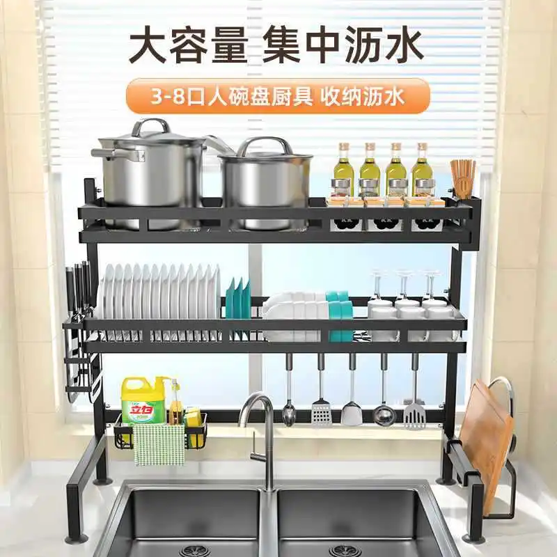 Aoliviya Kitchen Sink Storage Shelf Countertop Dish Storage Rack Multi-Functional Sink Dish Rack Draining Rack