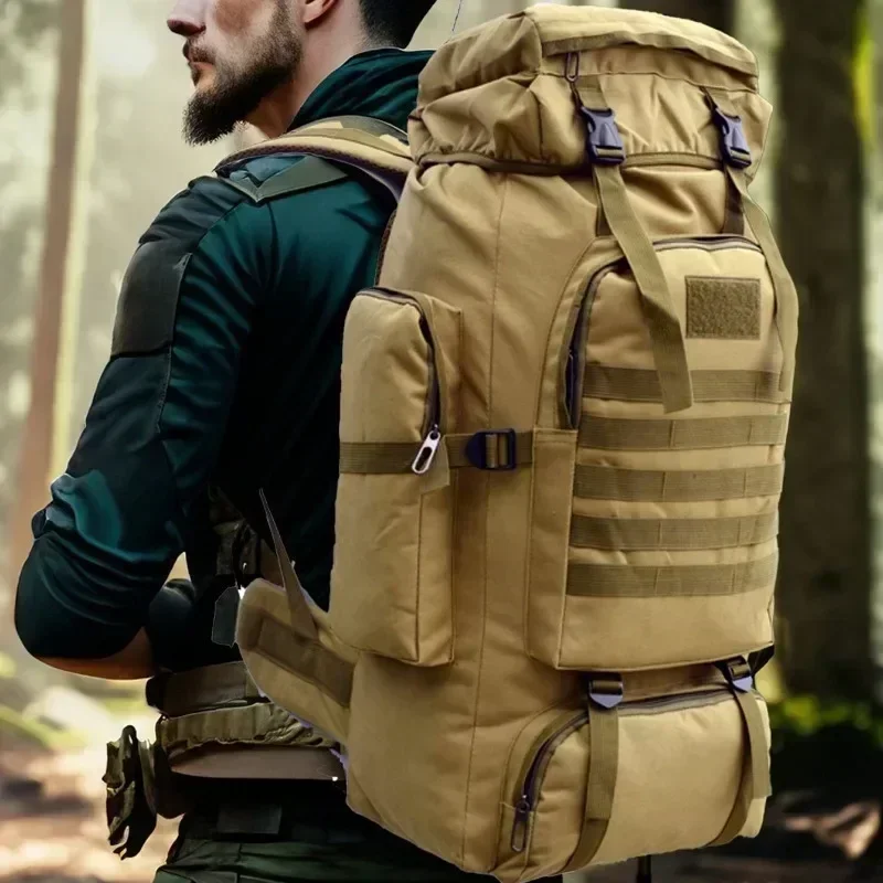 

80L Hiking Bag Tactical Backpack Large Outdoor Backpack Hiking Camping Travel Bag Multifunctional Oxford Cloth Military Unisex