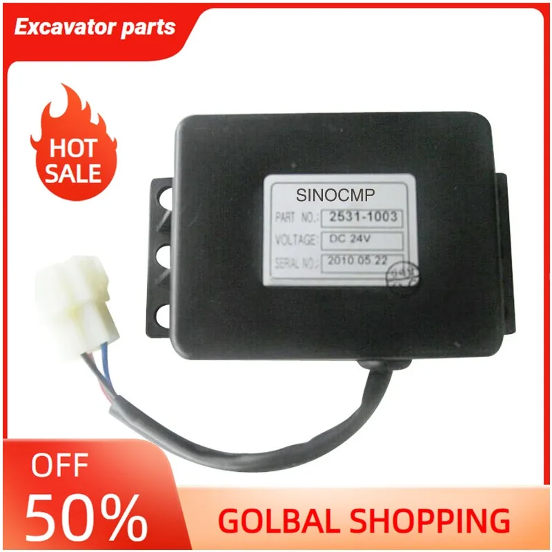 

SINOCMP DH225-7 2531-1003 Реле 24 В для деталей релейного экскаватора Daewoo Doosan DH225-7, гарантия 3 месяца