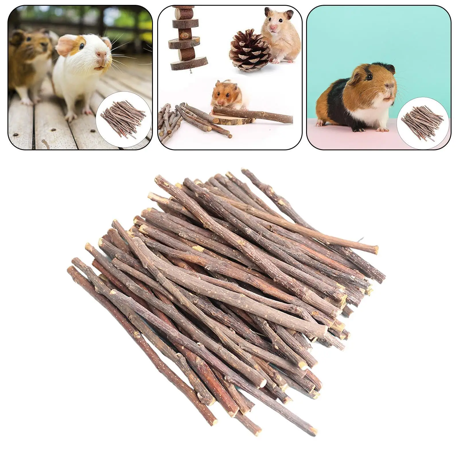 Apple Wood Chew Sticks 1000g Hamster Groundhog Squirrels Rodent Animals