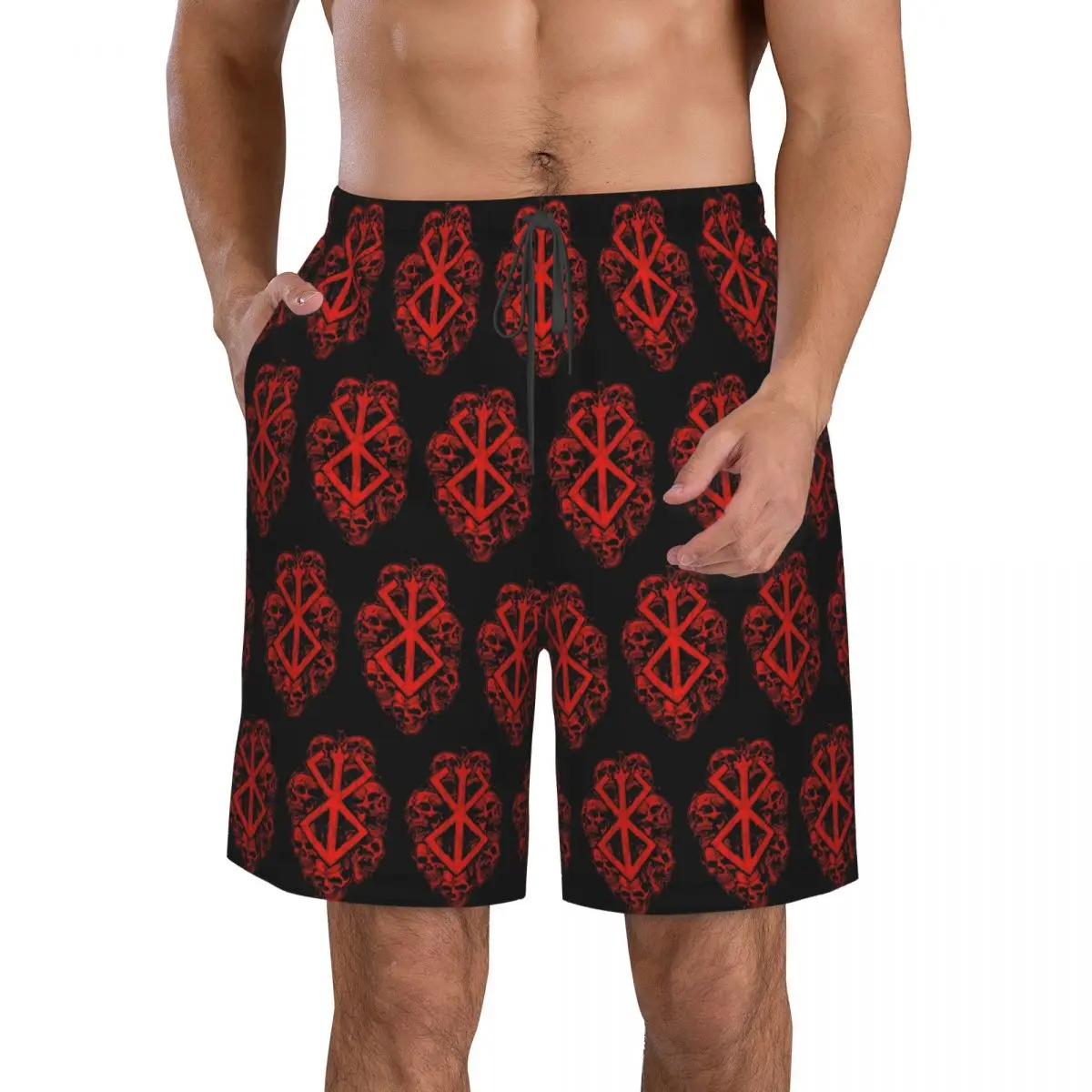 Berserk Sacrifice Mark Demon Sword And Magic Trunks Beach Board Shorts Casual Quick Dry Swim Summer Men Pants