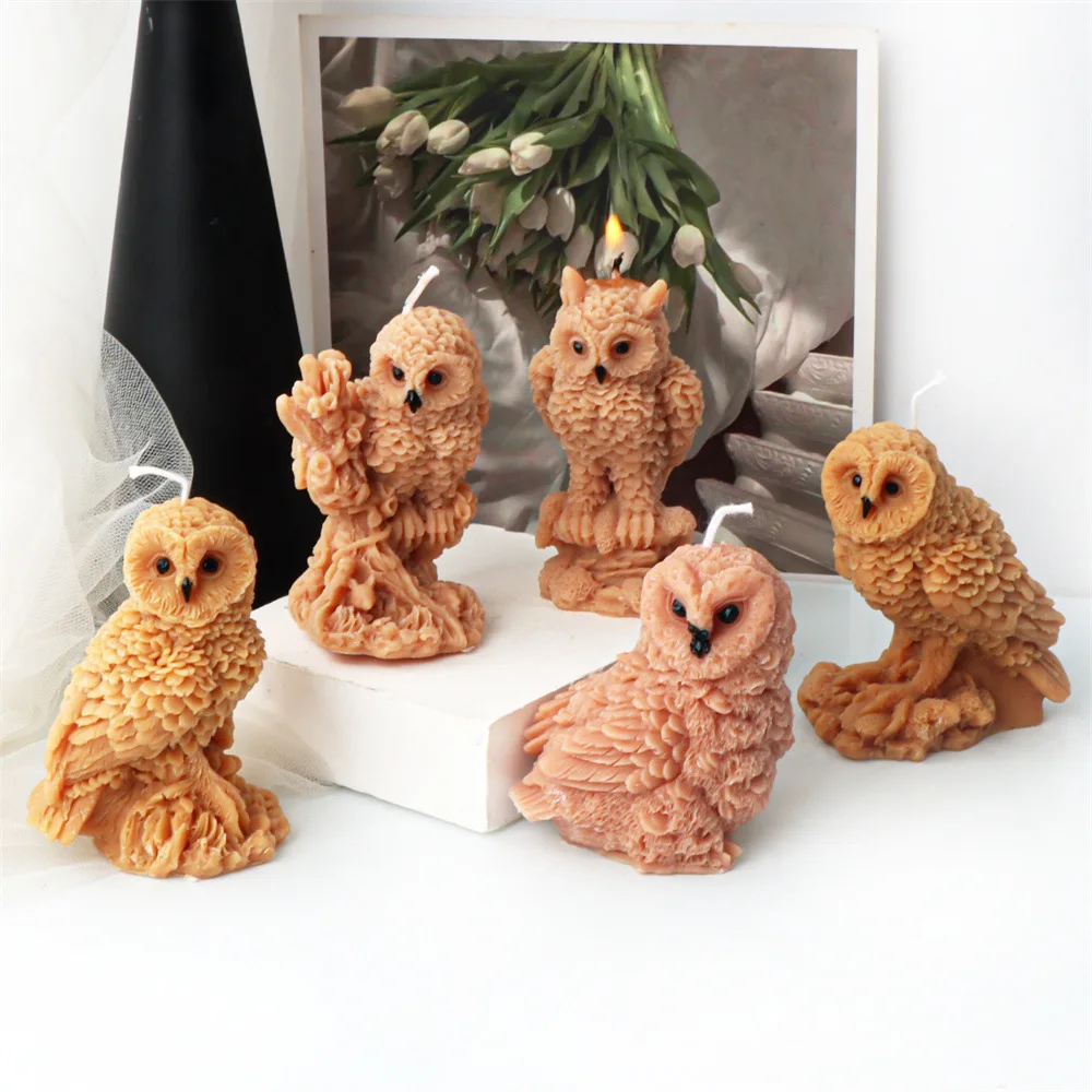 Halloween Reef Owl Candle Silicone Mold Gypsum form Carving Art Aromatherapy Plaster Home Decoration Mold Gift Handmade