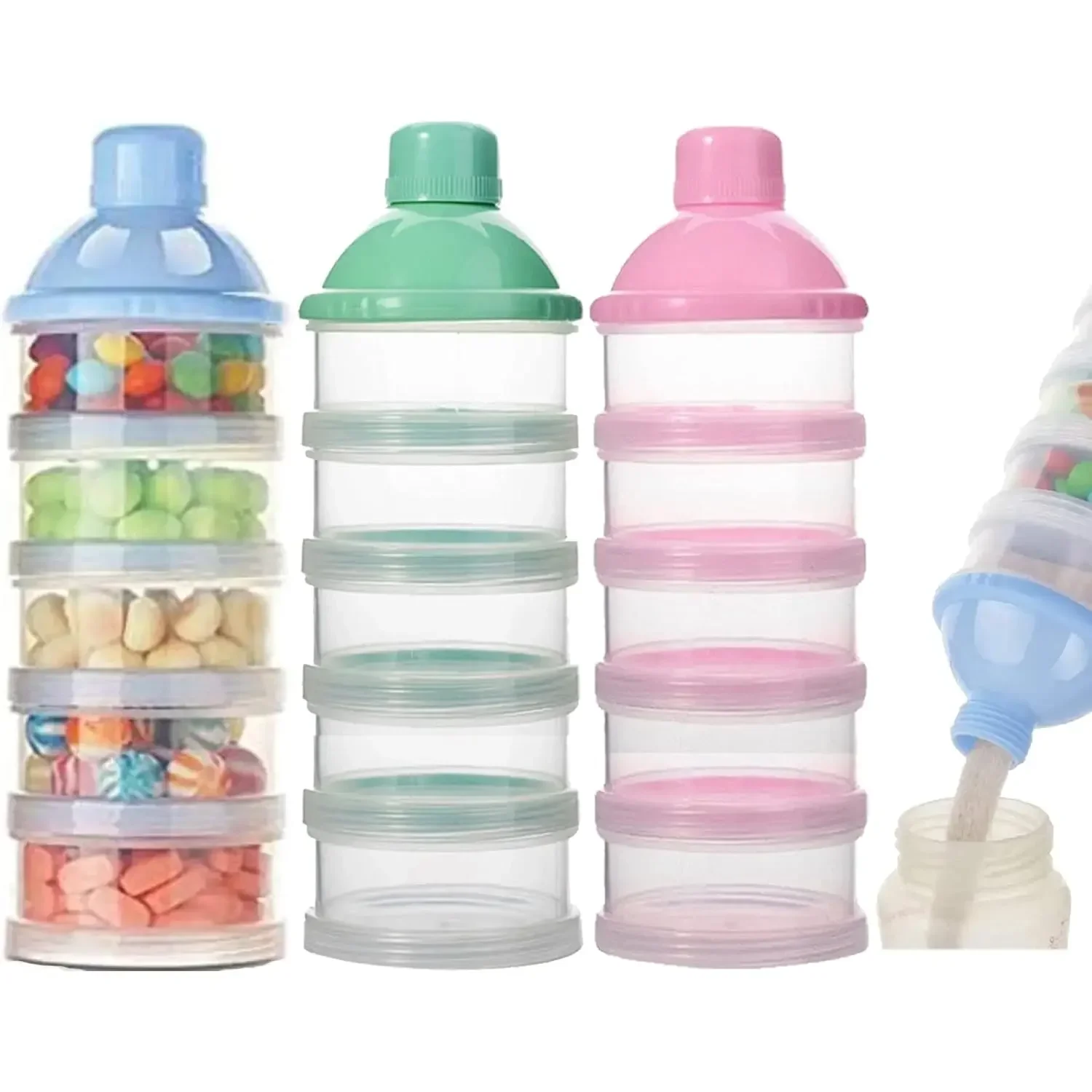 4 Grid Portable Milk powder box container Toddle Baby Snacks Food Storage Box Formula Dispenser Milk Powder Bottles