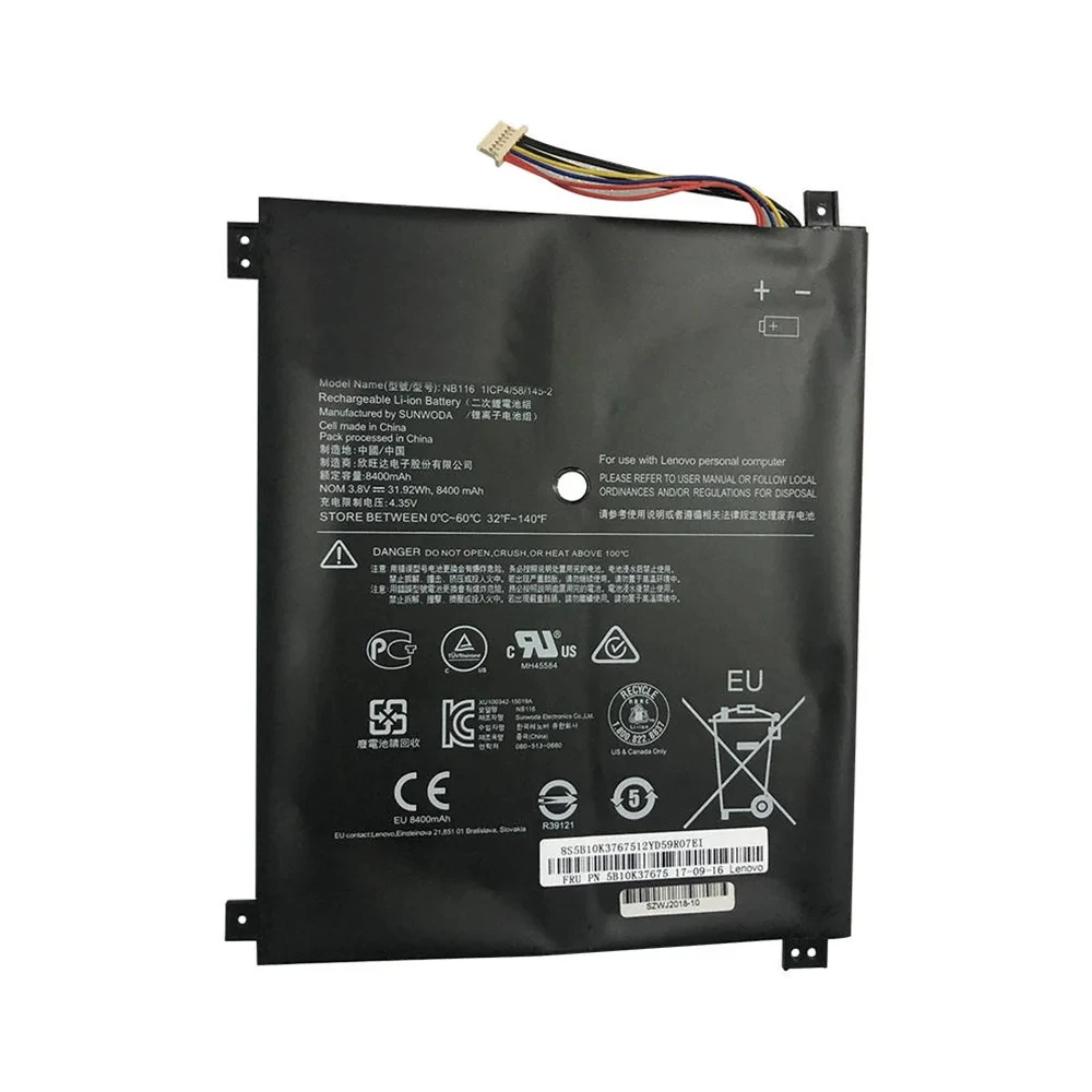 NB116 Battery For Lenovo Ideapad 100S 100S-11IBY 5B10K37675 0813001 3.8V 31.92Wh