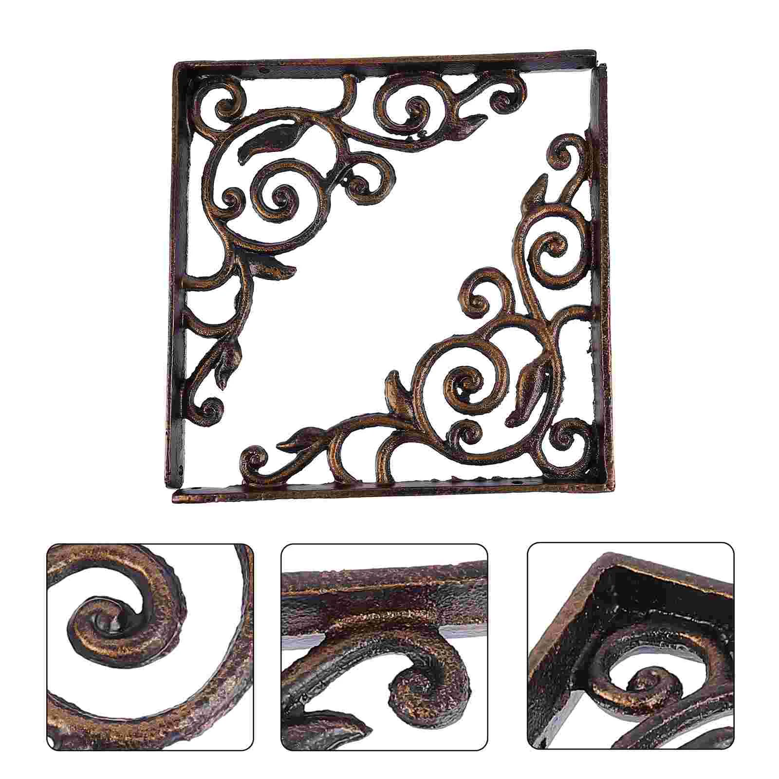 

2 Pcs Cast Iron Tripod Bookshelf Bracket Wall Support High Quality Furniture Shelves Brackets