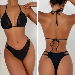 NO Pad  Style Sexy Swimwear Women Triangle Bikini Swimsuit Maio Biquinis Tankini Femme Mujer Banador Badpak Dames Monokini
