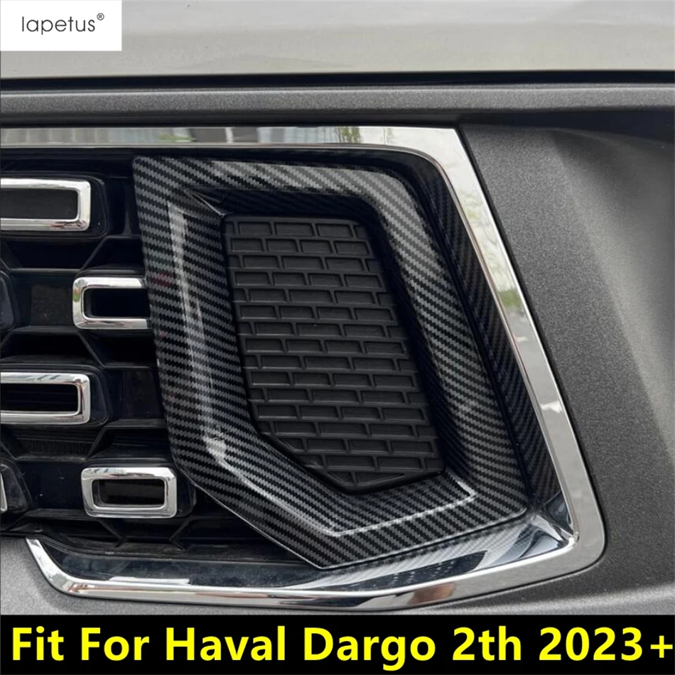 

Front Middle Grille Frame Grill Mesh Decoration Cover Trim For Haval Dargo 2th 2023 2024 Car ABS Carbon Fiber Look Accessories