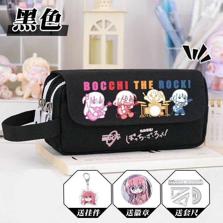 

Одинокий рокер!,Черный, бежевый, милый, большой емкости, Бокки-Рок, пенал в стиле аниме, пенал для ручек, детский пенал для подростков, школьные принадлежности для девочек и мальчиков