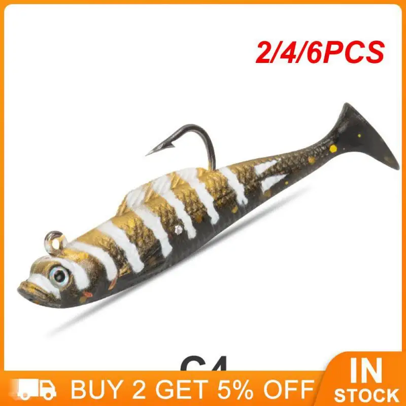 2/4/6PCS Weight 5.6g Fishing Bait Bionic Design Fishing Supplies One-piece Back Hook Design Luya Bait Swim Smart