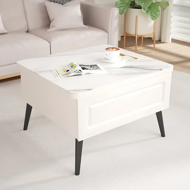 Small apartment lift coffee table dining table dual-purpose multi-functional household living room dining table integrated foldi