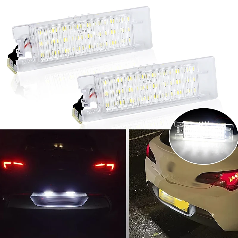 

2PCS LED Car License Plate Light Rear Plate Light For Opel Corsa C D E Astra H J K Zafira Tigra B Insignia Meriva A Cascada Adam