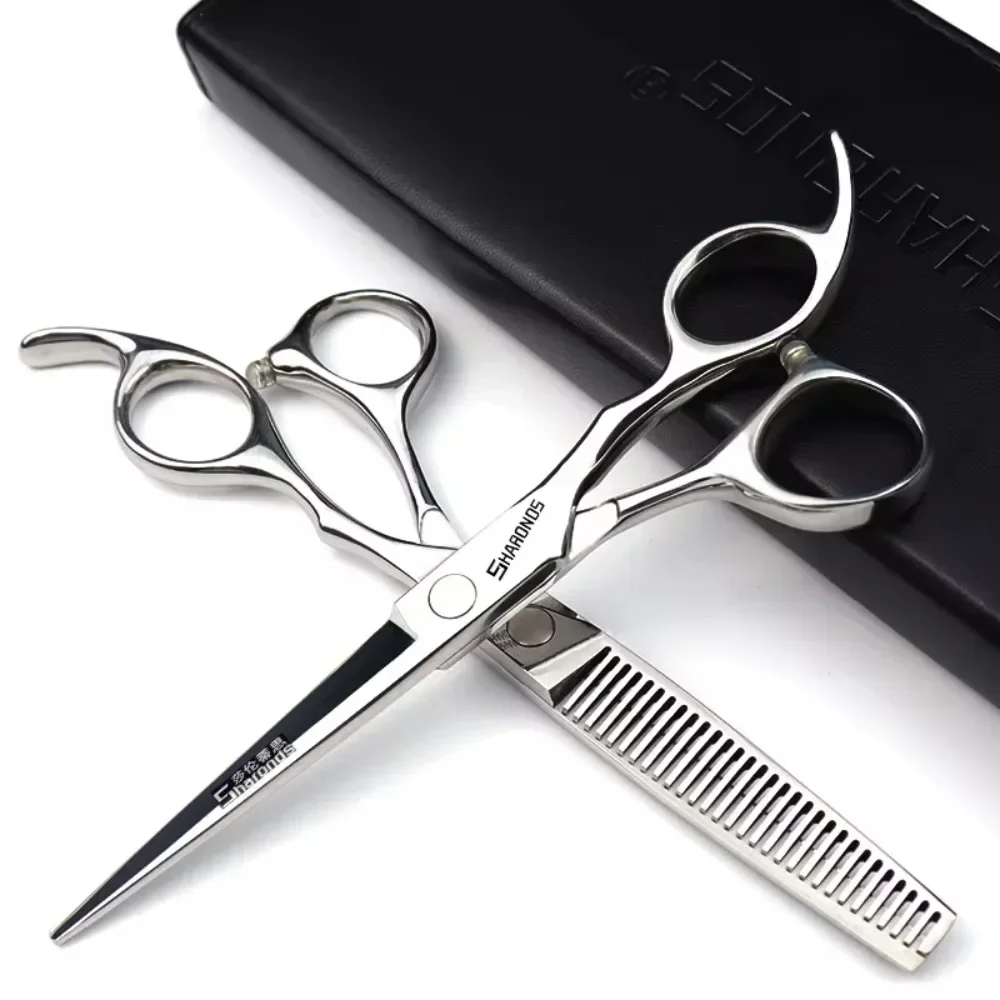 

6 Inch Genuine Professional Hair Clipper Set for Hairstylists, Hair Salon Flat Cutting Teeth Clipper Set for Hairdressers