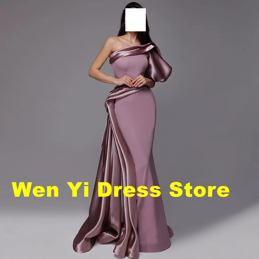 Floor Length Off the Shoulder Pleats Straight Jersey Sleeveless Saudi Arabia Evening Gowns Panel Train Special Occasion Gowns