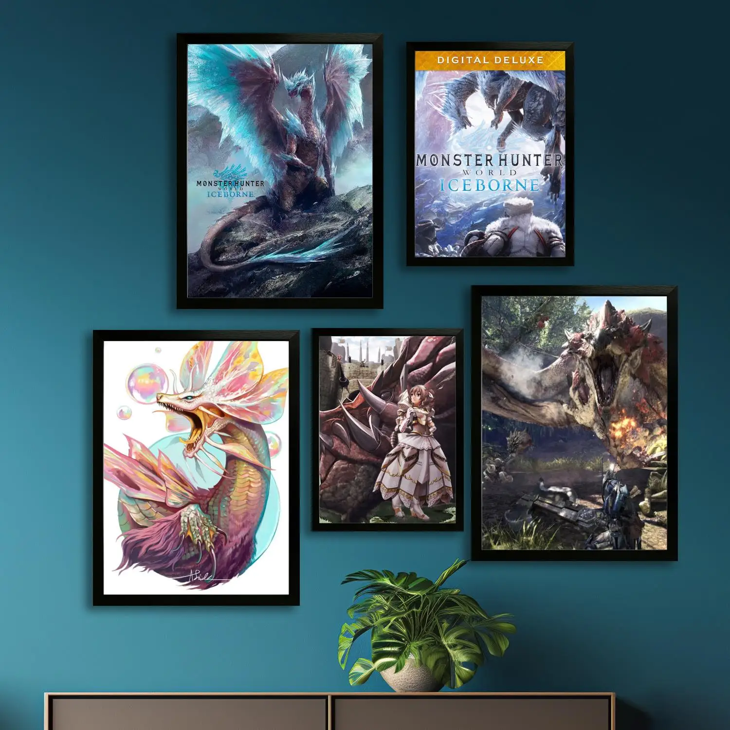 

Monster Hunter Game Canvas Art Poster, Wall Art Picture Print, Modern Family Bedroom Decor Posters,Decorative painting