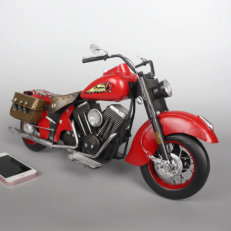 Simulatie Model Van Indian Motorcycle Herstellen Van Oude Manieren Smeedijzeren Locomotief Ark Bar Cafe Venster Decoraties Inrichting