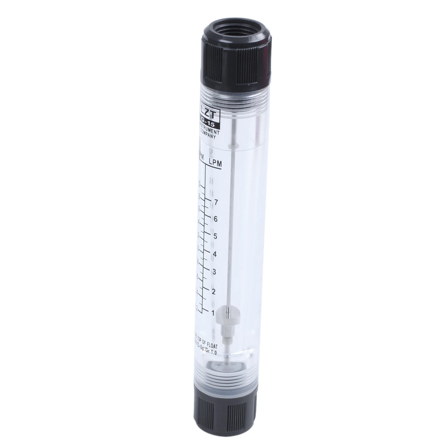 

1/2" Female Thread 0.2-2.0 GPM 1-7 LPM Water Liquid Inline Flowmeter Rotameter LZT