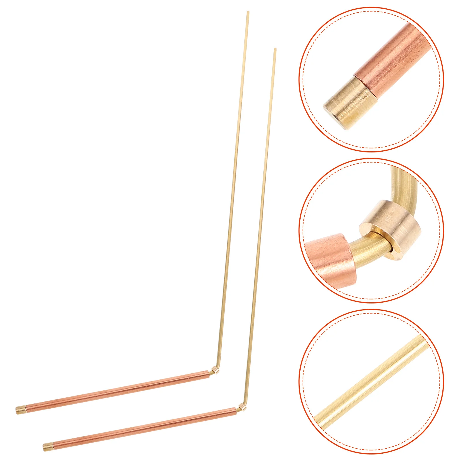 

2Pcs Portable Copper Probe Rods High Precision Divination Tools for Water Finding Metal Detecting Treasure Hunting Outdoor