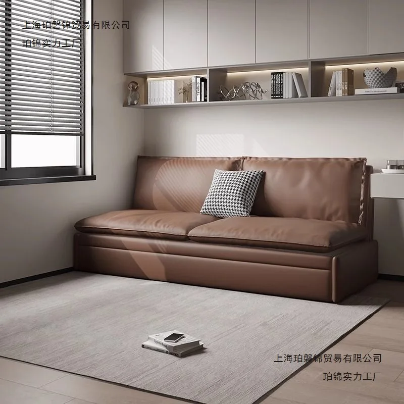 Small apartment sofa bed dual-purpose folding cream wind living room multi-functional cat paw cloth book room