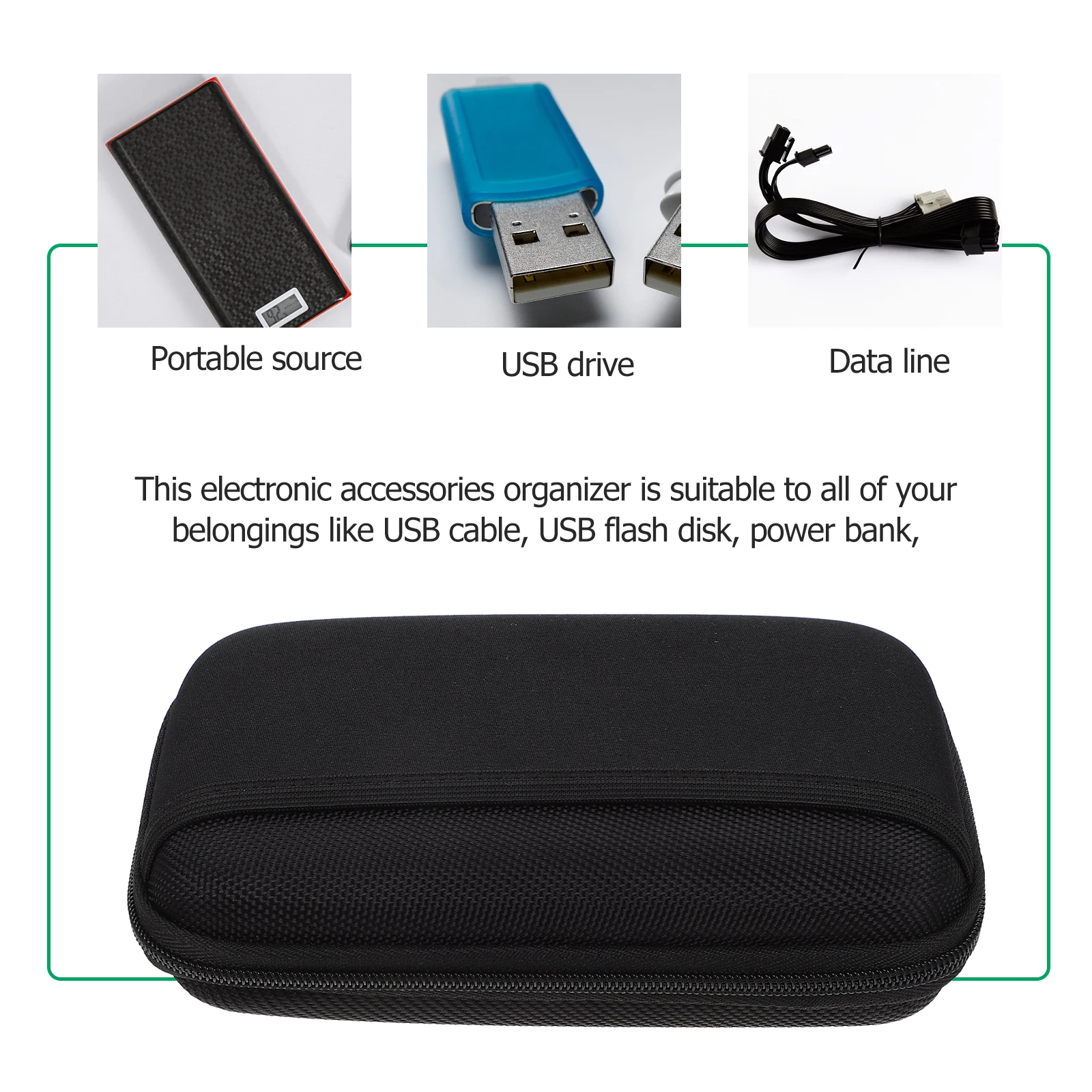 

EVA Electronics ganizer Storage Bag for USB Cable Power Bank Travel Container Hard Disk Case