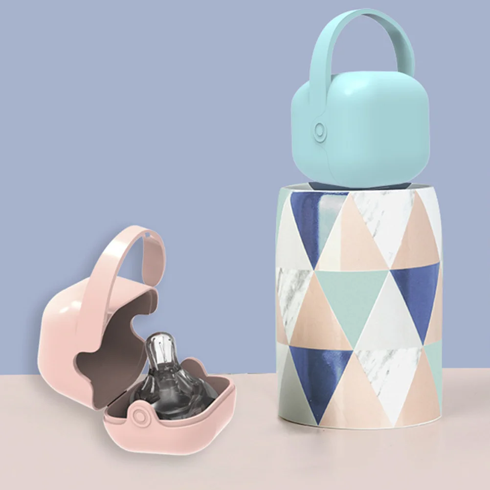 4pcs Pacifier Case Dustproof Storage Container For Stroller Soother Box Pacifier Holder Case Travel Use