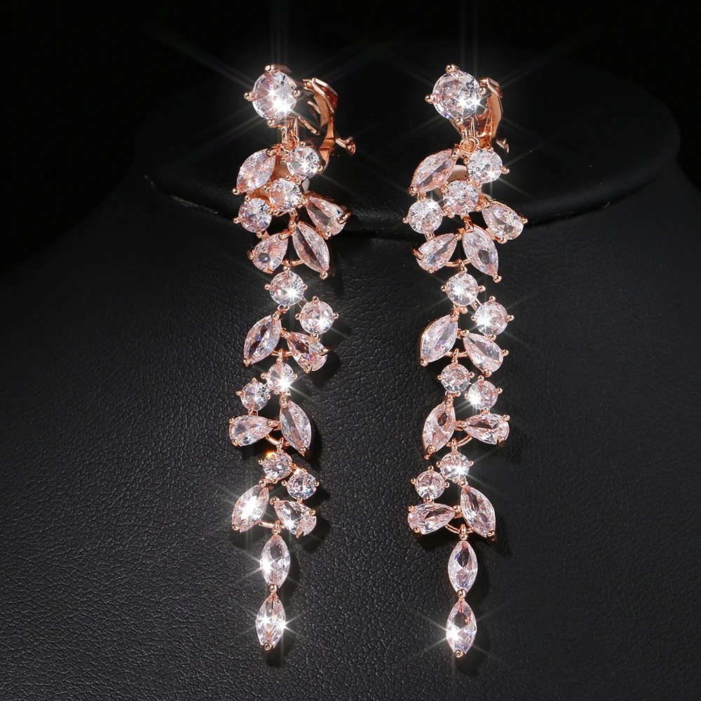 Emmaya Hot Sale Shiny AAA Zirconia Earring For Women&Girls Charming Dress-Up Three Colors Party Fascinating Jewelry