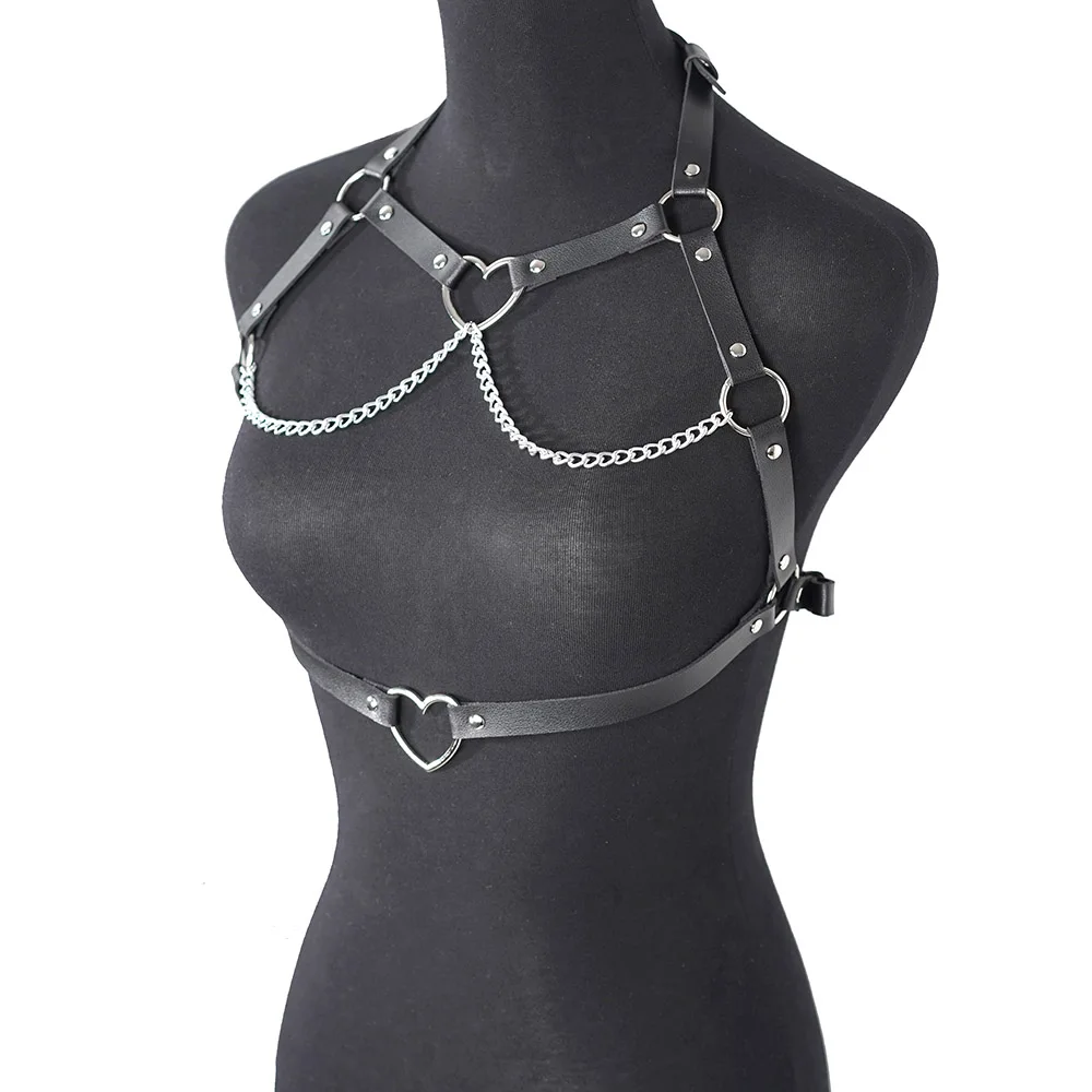 Women Sexy Heart Body Chain Jewelry Waist Belt With Chains Festival Fashion Party Jewelry for Women Girls Gothic Accessories