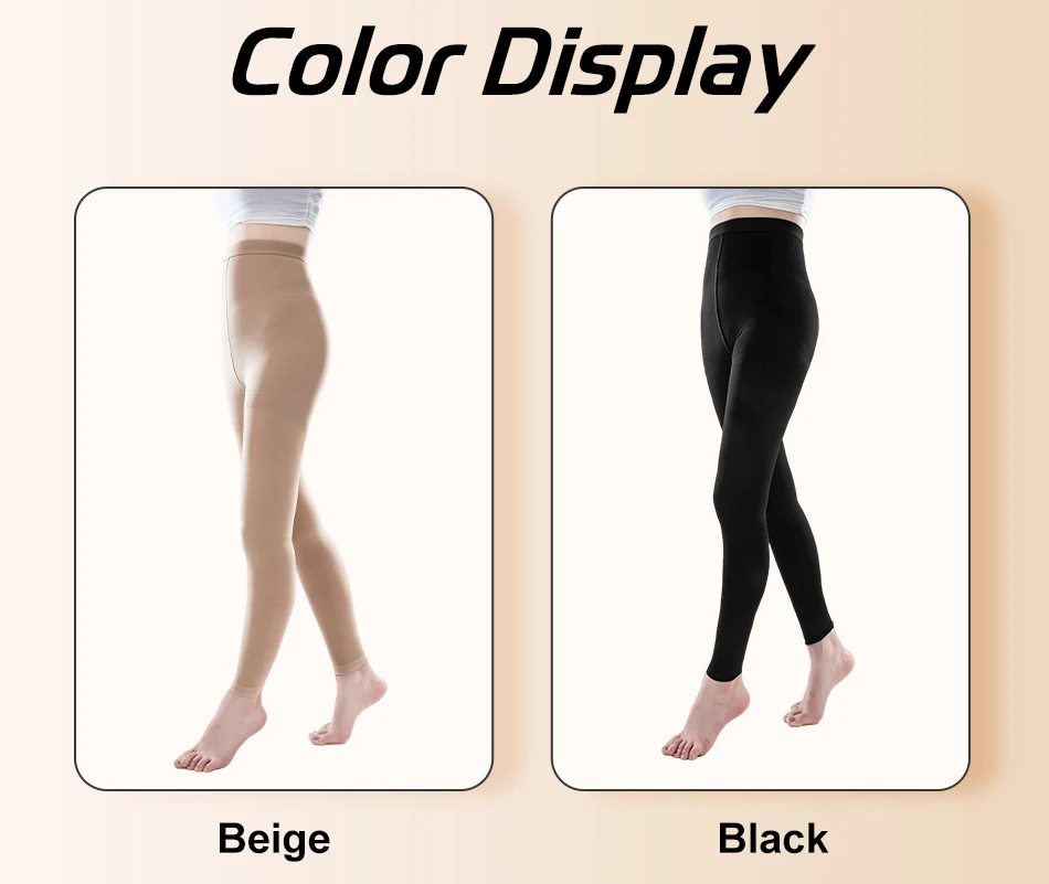 Legbeauty Extra Große Unisex Medizinische Kompressionsstrümpfe für Krampfadern 20-30mmHg Fußlose Kompressionshose S-5XL – Detail 3